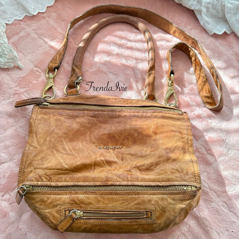 Gorgeous Givenchy Pandora Bag – Distressed Camel Brown Leather!